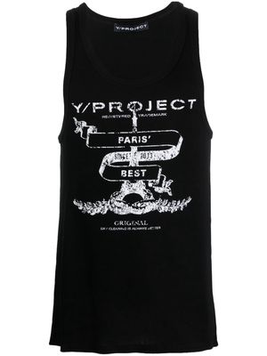 Y/Project logo-print tank top - Black