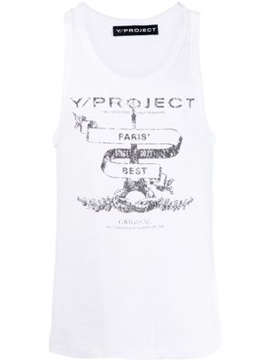 Y/Project logo-print tank top - White