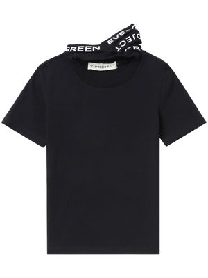 Y/Project logo-print triple-collar T-shirt - Black