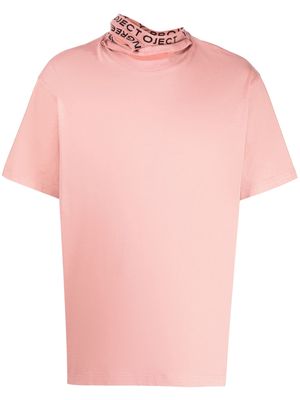 Y/Project logo-tape cut-out T-shirt - Pink