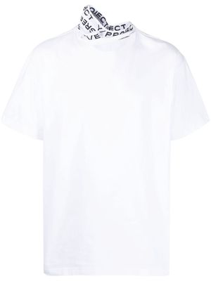 Y/Project logo-tape cut-out T-shirt - White