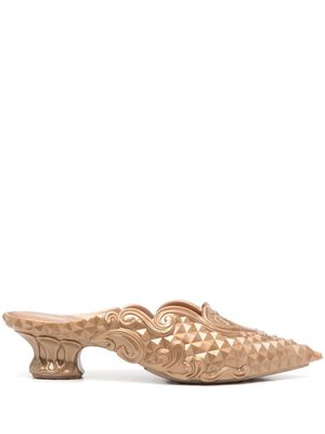 Y/Project Melissa 50mm pointed mules - Gold