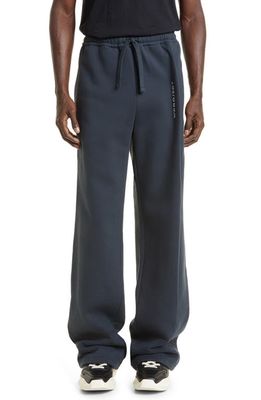 Y/Project Men's Pinched Embroidered Logo Organic Cotton Fleece Sweatpants in Navy