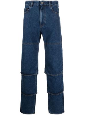 Y/Project Multi-Cuff layered-design jeans - Blue