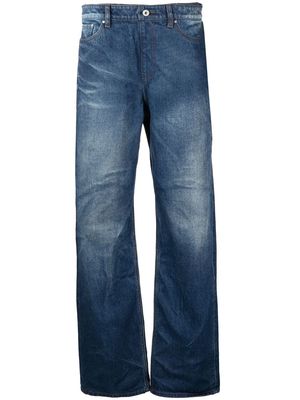 Y/Project Navy Lazy layered-effect straight-leg jeans - Blue