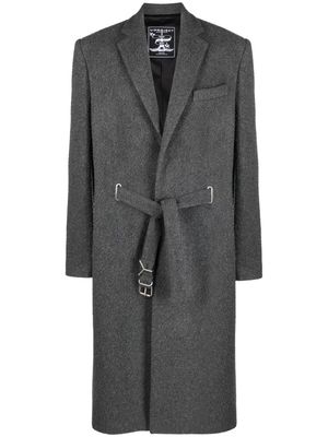 Y/Project notched-lapel belted-waist coat - Grey