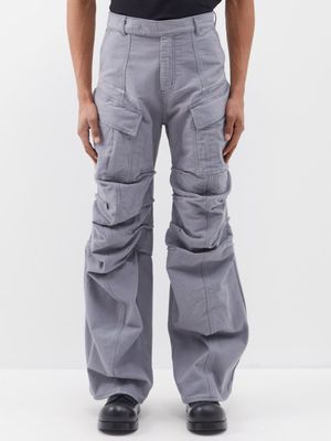 Y/Project - Panelled-knees Cotton Cargo Pants - Mens - Grey