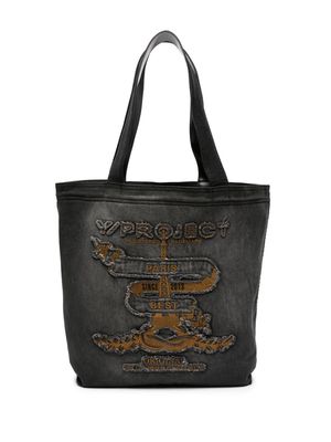 Y/Project Paris' Best distressed denim tote bag - Black