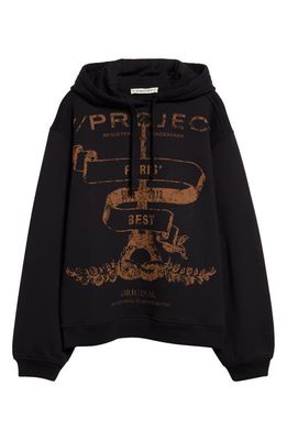 Y/Project Paris' Best Oversize Organic Cotton Graphic Hoodie in Evergreen Black