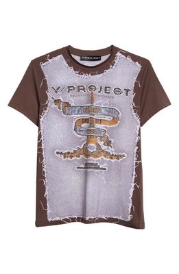 Y/Project Paris' Best Second Skin T-Shirt in Brown/Ice Blue