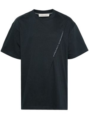Y/Project pleat-detail cotton T-shirt - Grey