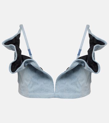 Y/Project Ruffled denim bra top