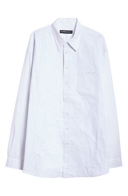 Y/Project Scrunched Organic Cotton Poplin Button-Up Shirt in White