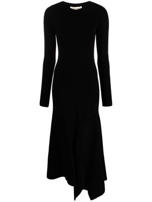 Y/Project side-slit long-sleeve midi dress - Black