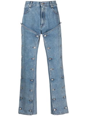 Y/Project snap-off straight-leg jeans - Blue