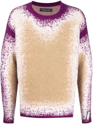 Y/Project spray-effect waffle-knitted sweater - Brown