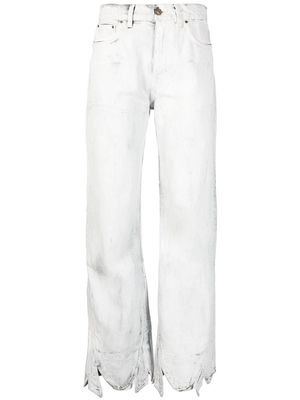 Y/Project straight-leg split jeans - White
