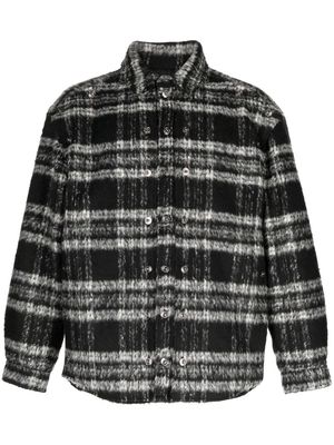 Y/Project textured stripe-pattern shirt jacket - BLACK/ WHITE CHECK