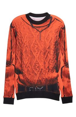 Y/Project Trompe l'Oeil Cable Knit Top in Orange