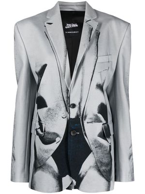 Y/Project trompe l'oeil single-breasted blazer - Grey