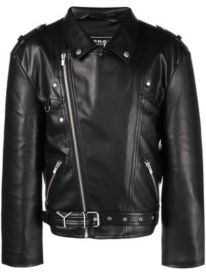 Y/Project twisted lapel biker jacket - Black