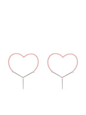 Y/Project two-tone heart-shape earrings - Pink