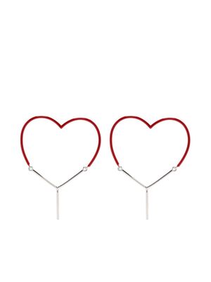 Y/Project two-tone heart-shape earrings - Red