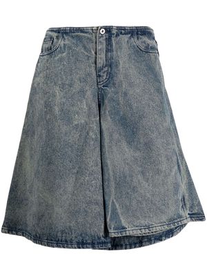 Y/Project washed denim midi skirt - Blue