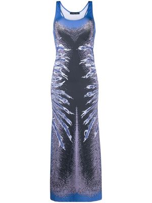 Y/Project whisker-print sleeveless maxi dress - Blue