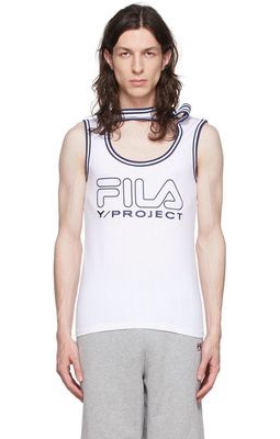 Y/Project White Fila Edition Three Collar Tank Top