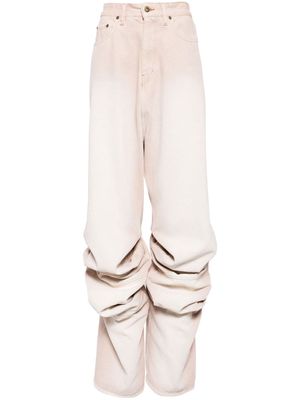 Y/Project wrinkled mid-rise wide-leg jeans - Pink