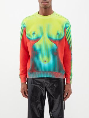Y/Project - X Jean Paul Gaultier Body Morph-print Sweatshirt - Mens - Yellow Multi