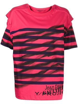 Y/Project x Jean Paul Gaultier stripe-print T-shirt - Pink