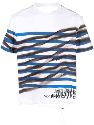 Y/Project x Jean Paul Gaultier stripe-print T-shirt - White
