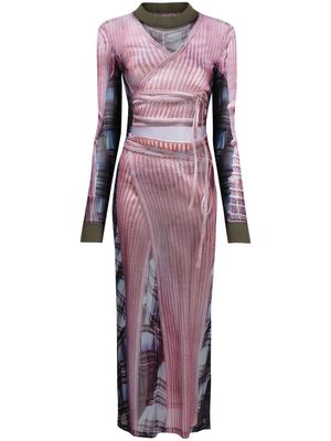 Y/Project x Jean Paul Gaultier Trompe L'oeil printed dress - Pink