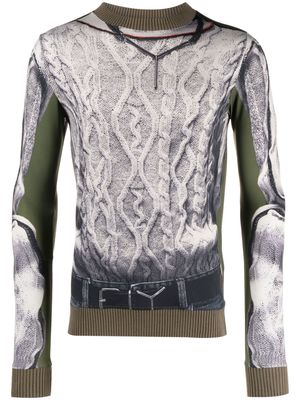Y/Project x Jean Paul Gaultier trompe l'oeil sweatshirt - Neutrals