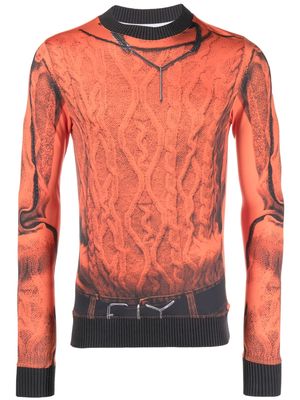 Y/Project x Jean Paul Gaultier trompe l'oeil sweatshirt - Orange