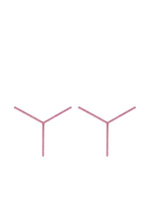 Y/Project Y-shaped glittery stud earrings - Pink