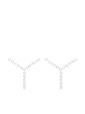 Y/Project Y-shaped mother-of-pearl earrings - White