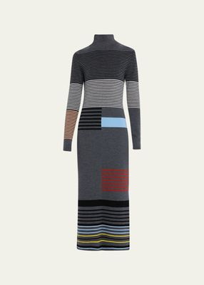 Yana Stripe Wool Maxi Dress