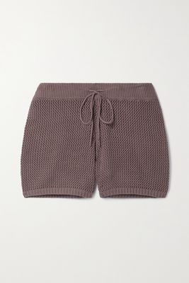 Year of Ours - Fiji Crocheted Cotton Shorts - Brown