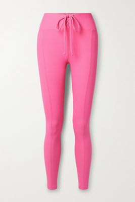 Year of Ours - Football Lace-up Ribbed Stretch-jersey Leggings - Pink