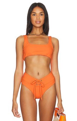 YEAR OF OURS Julianna Bikini Top in Orange