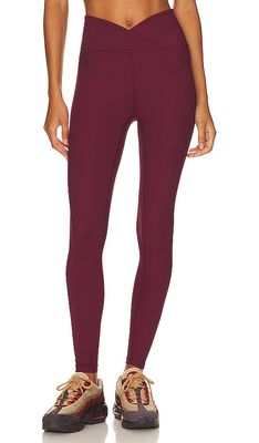 YEAR OF OURS Ribbed Veronica Legging in Burgendy