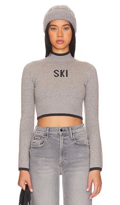 YEAR OF OURS Ski Bell Sleeve Cashmere Sweater in Grey