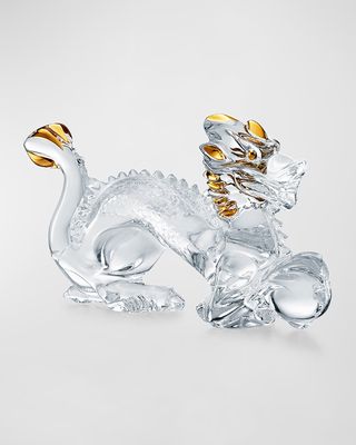 Year of the Dragon 2024 Figurine, Clear/Gold