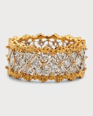 Yellow and White Gold Eternelle Band with Diamonds, Size 7