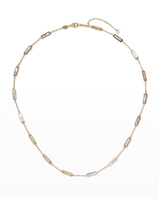 Yellow Gold 17-Stations White Mother-of-Pearl Necklace