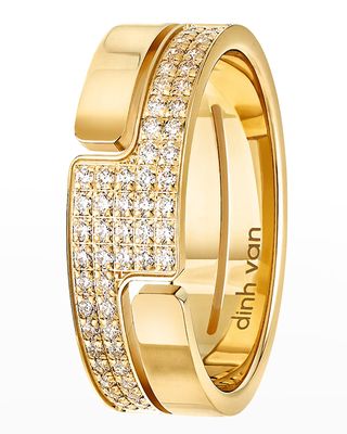 Yellow Gold 70S Medium Diamond Ring, Size 52