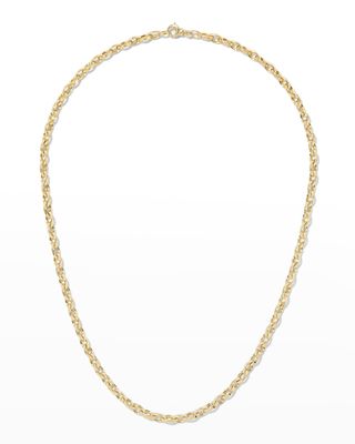 Yellow Gold Almond Link Chain, 24"L